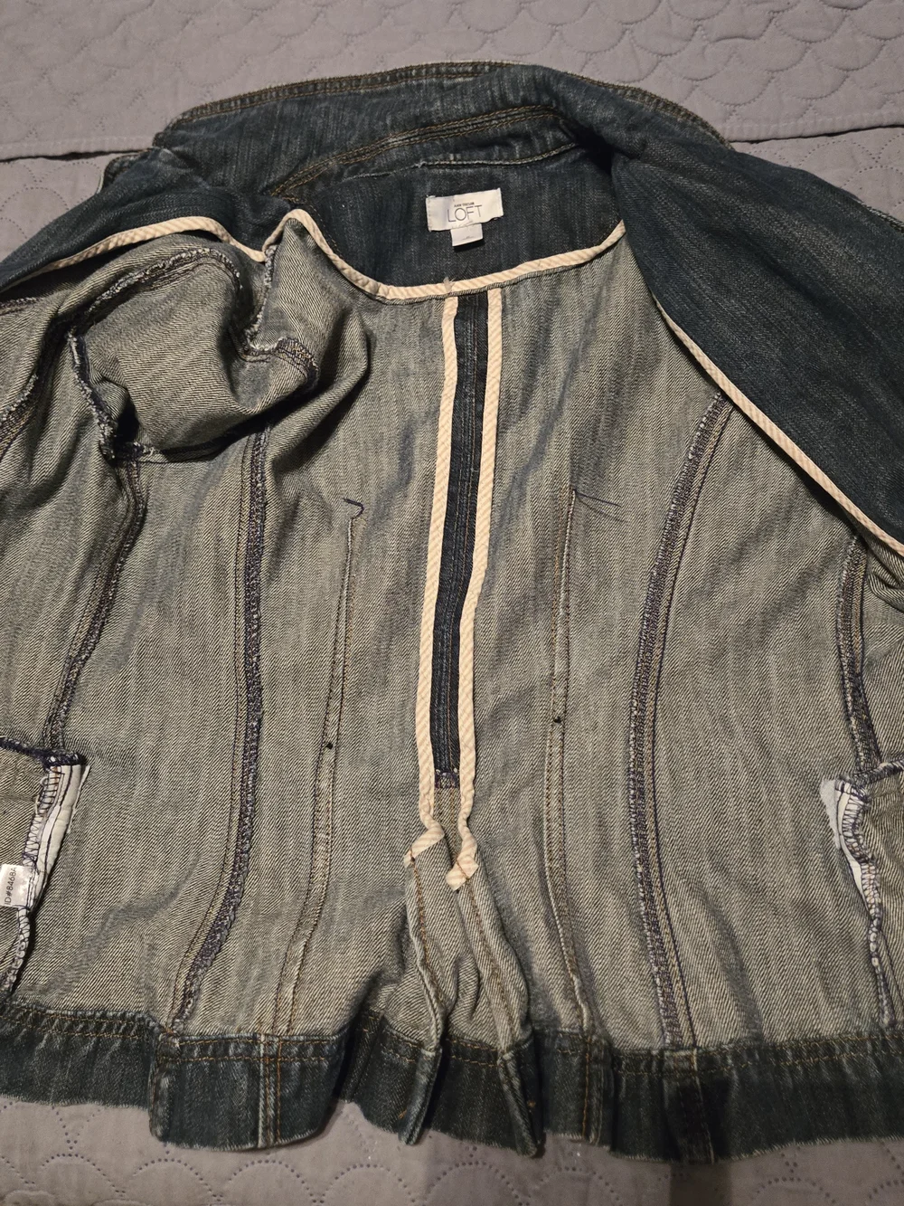 LOFT Dark Wash Blue Denim Blazer Jacket